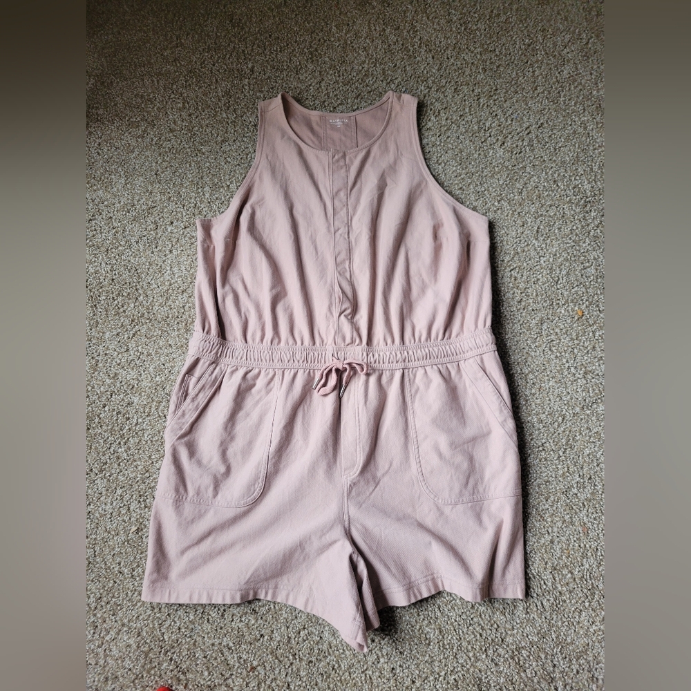 Athleta Farallon Romper Mocha Latte Size 2X Sleeveless